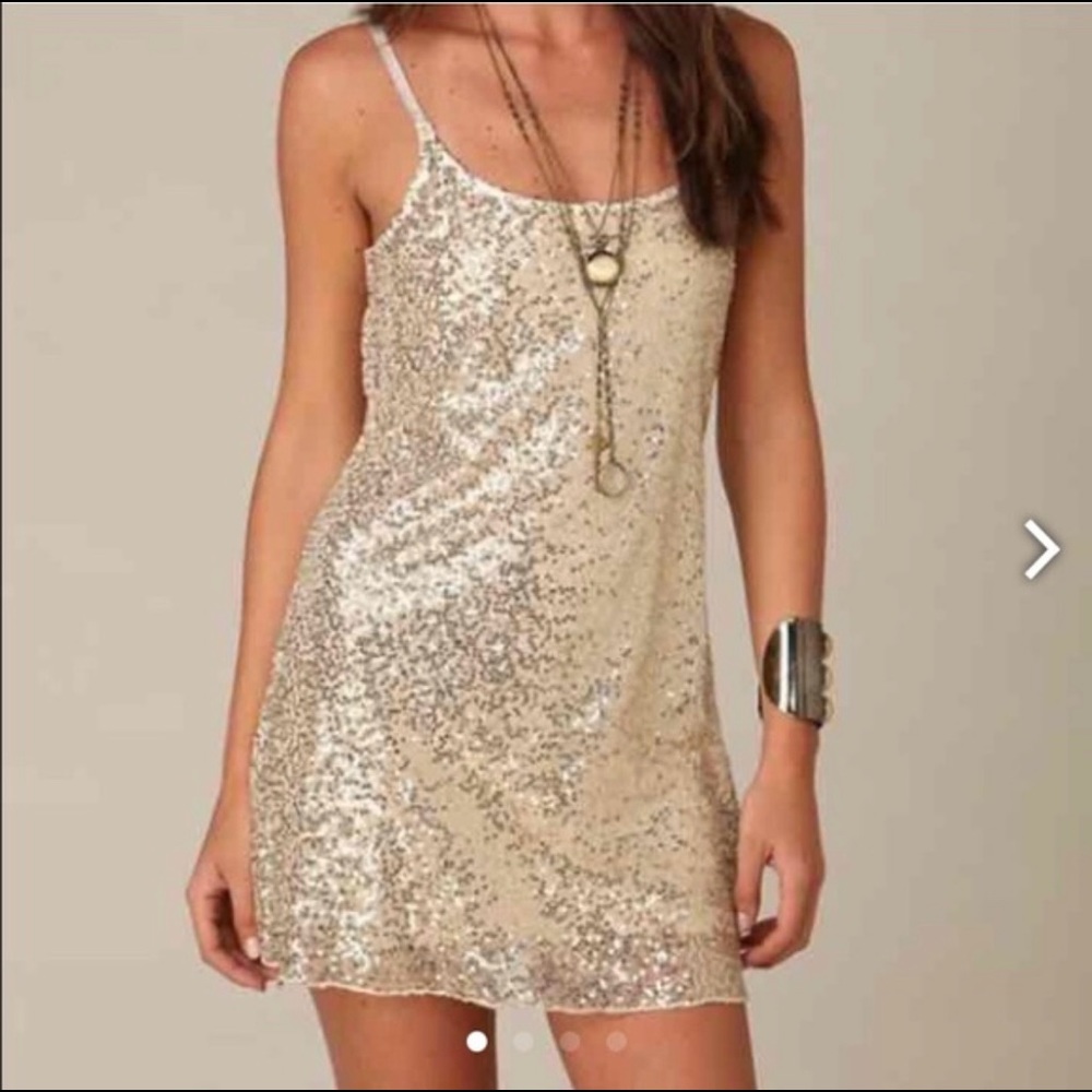 Sequin Rose Gold Mini Dress